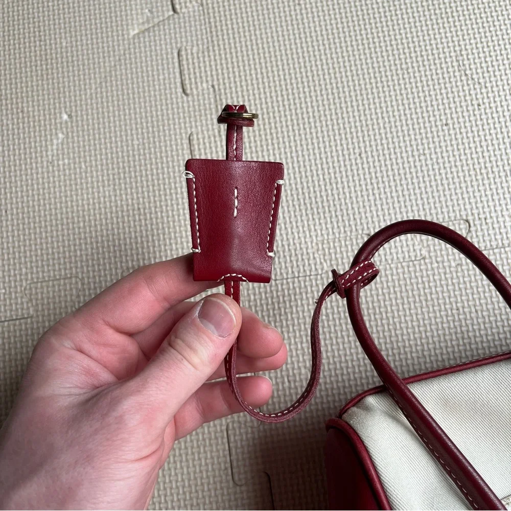 Coach Cream Canvas Satchel Red Leather Trim Gold Hardware – Read Description - Picture 11 of 14